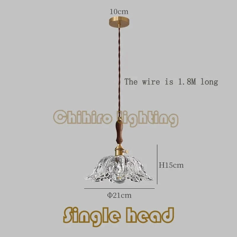 Lustre japonais en verre et laiton | Marco Lucetti 1095A