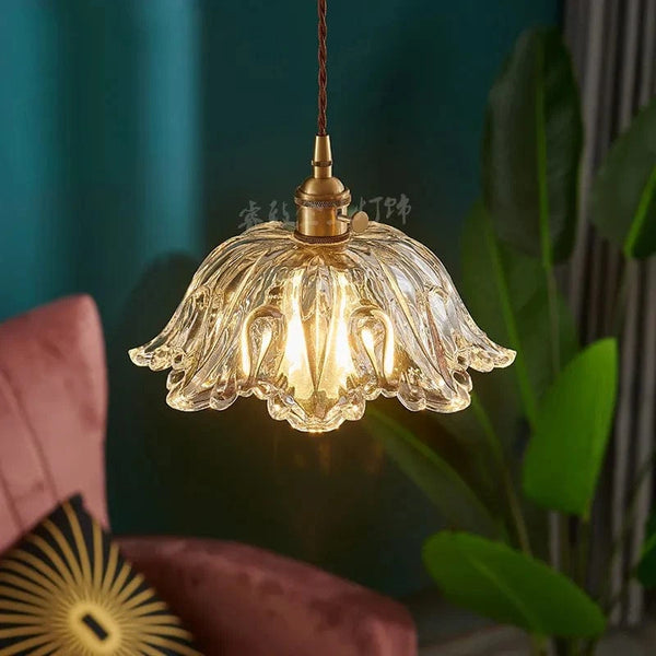 Lustre japonais en verre et laiton | Marco Lucetti