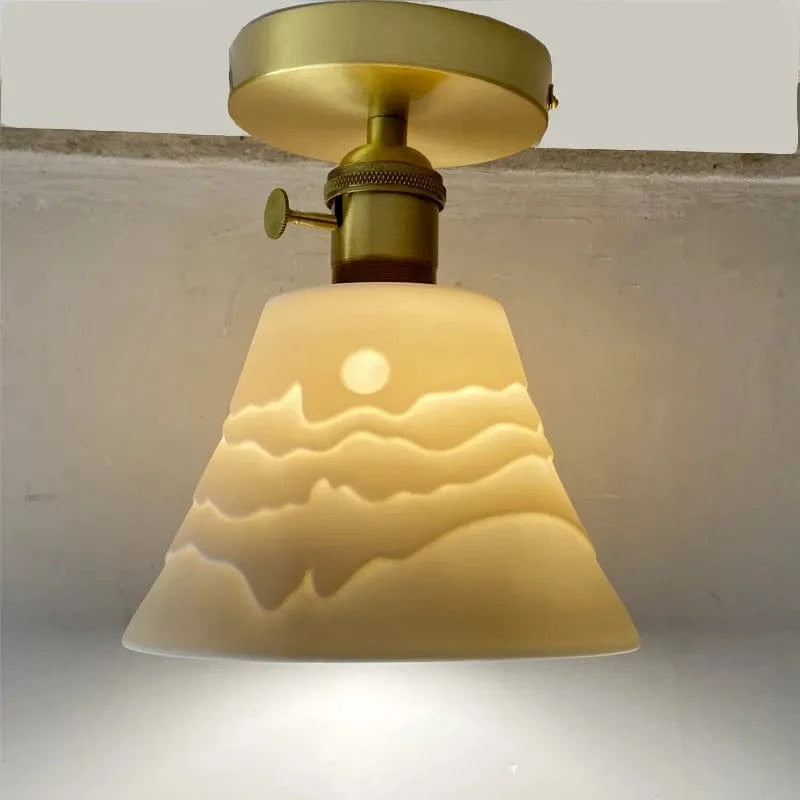 Lustre japonais en verre et laiton | Marco Lucetti Céramique 15CM 1097