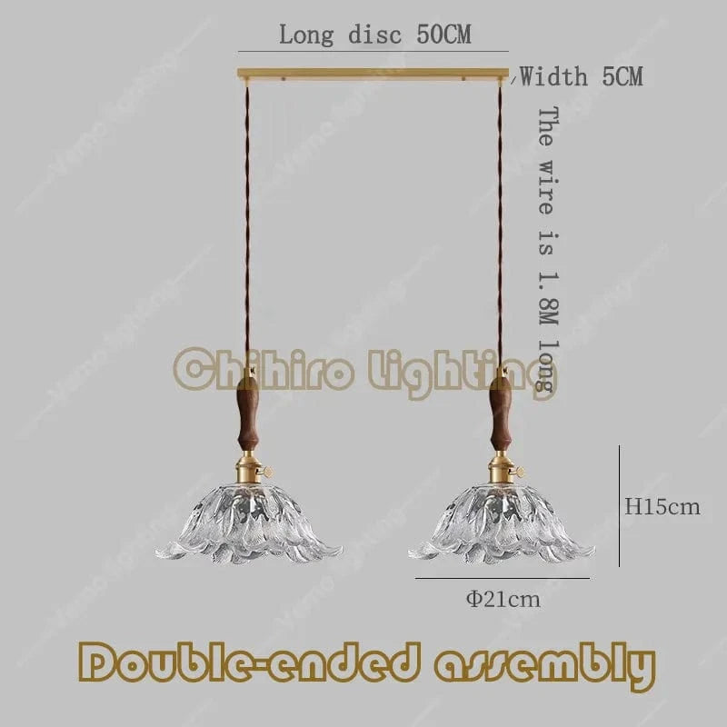 Lustre japonais en verre et laiton | Marco Lucetti Deux combinaisons