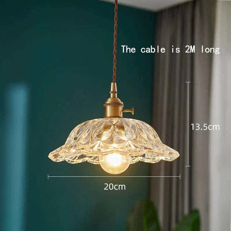 Lustre japonais en verre et laiton | Marco Lucetti Lustre 1092