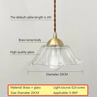 Lustre japonais en verre et laiton | Marco Lucetti Lustre Lotus