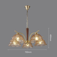 Lustre Japonais Noyer Cuivre Vintage | Marco Lucetti 5 têtes A