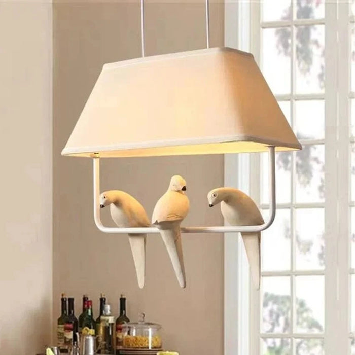 Lustre japonais "Oiseau en suspension" | Marco Lucetti 3 oiseaux / Blanc chaud