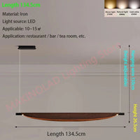 Lustre Japonais Wabi-Sabi pour Restaurant | Marco Lucetti Longueur 134,5 cm / Lumière chaude, pas de télécommande