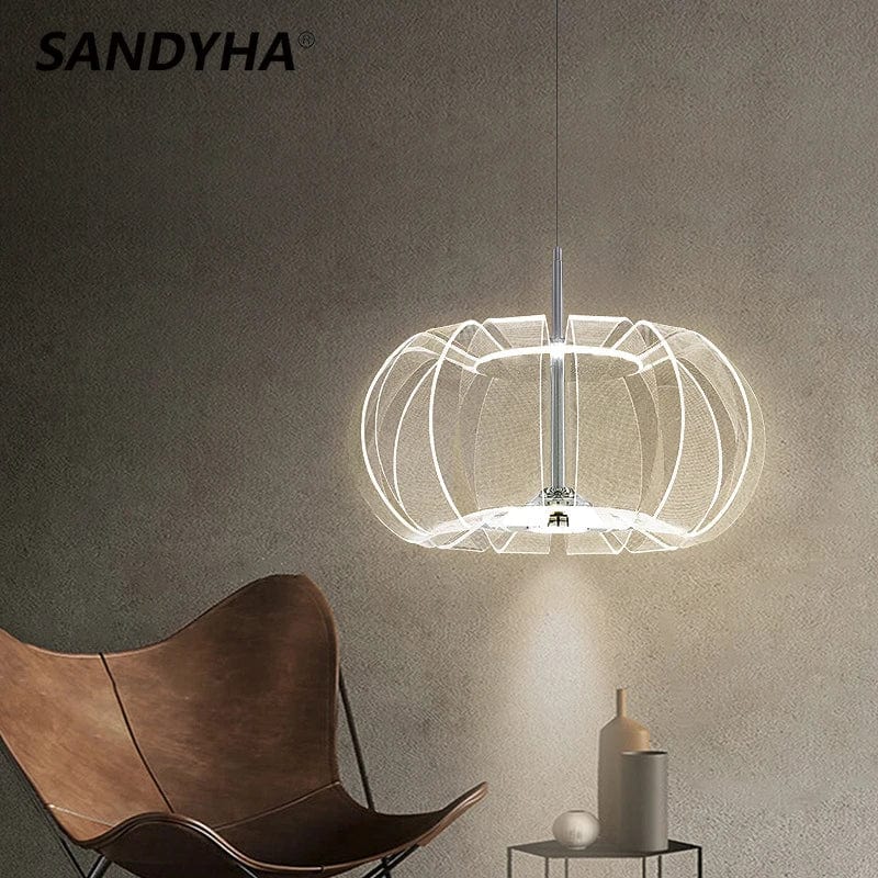  Lustre Lampe Ronde Acrylique Moderne pour Salon et Salle à Manger | Marco Lucetti