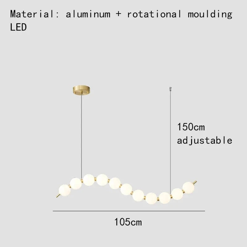 Lustre LED Acrylique Boule avec Cordon d'Éclairage Réglable - Idéal pour Boutiques | Marco Lucetti A-105cm / 5000K
