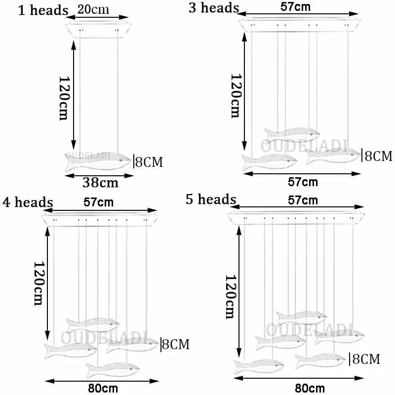 Lustre LED Acrylique Suspendu Poisson Moderne | Marco Lucetti