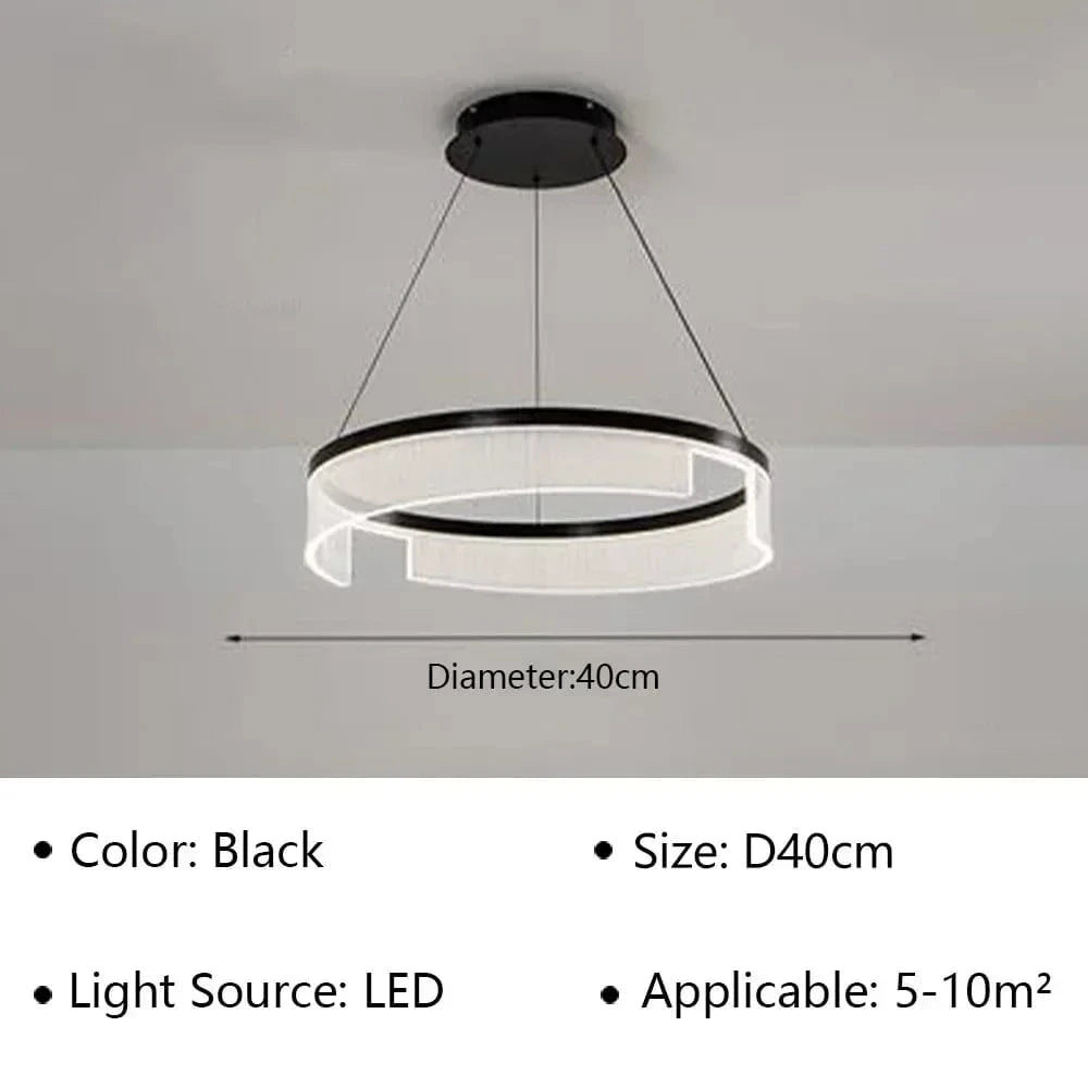 Lustre LED Anneaux Suspendu Nordique Moderne | Marco Lucetti Type A 40 cm / Gradation continue (RC)