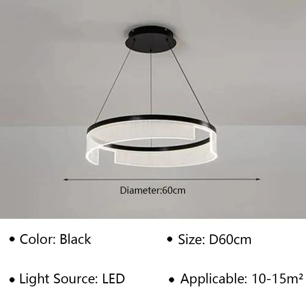 Lustre LED Anneaux Suspendu Nordique Moderne | Marco Lucetti Type A 60 cm / Gradation continue (RC)