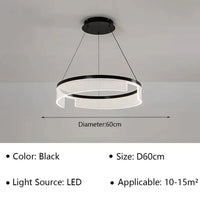 Lustre LED Anneaux Suspendu Nordique Moderne | Marco Lucetti Type A 60 cm / Gradation continue (RC)