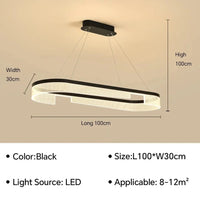 Lustre LED Anneaux Suspendu Nordique Moderne | Marco Lucetti Type F 100 cm / Blanc froid (pas de RC)