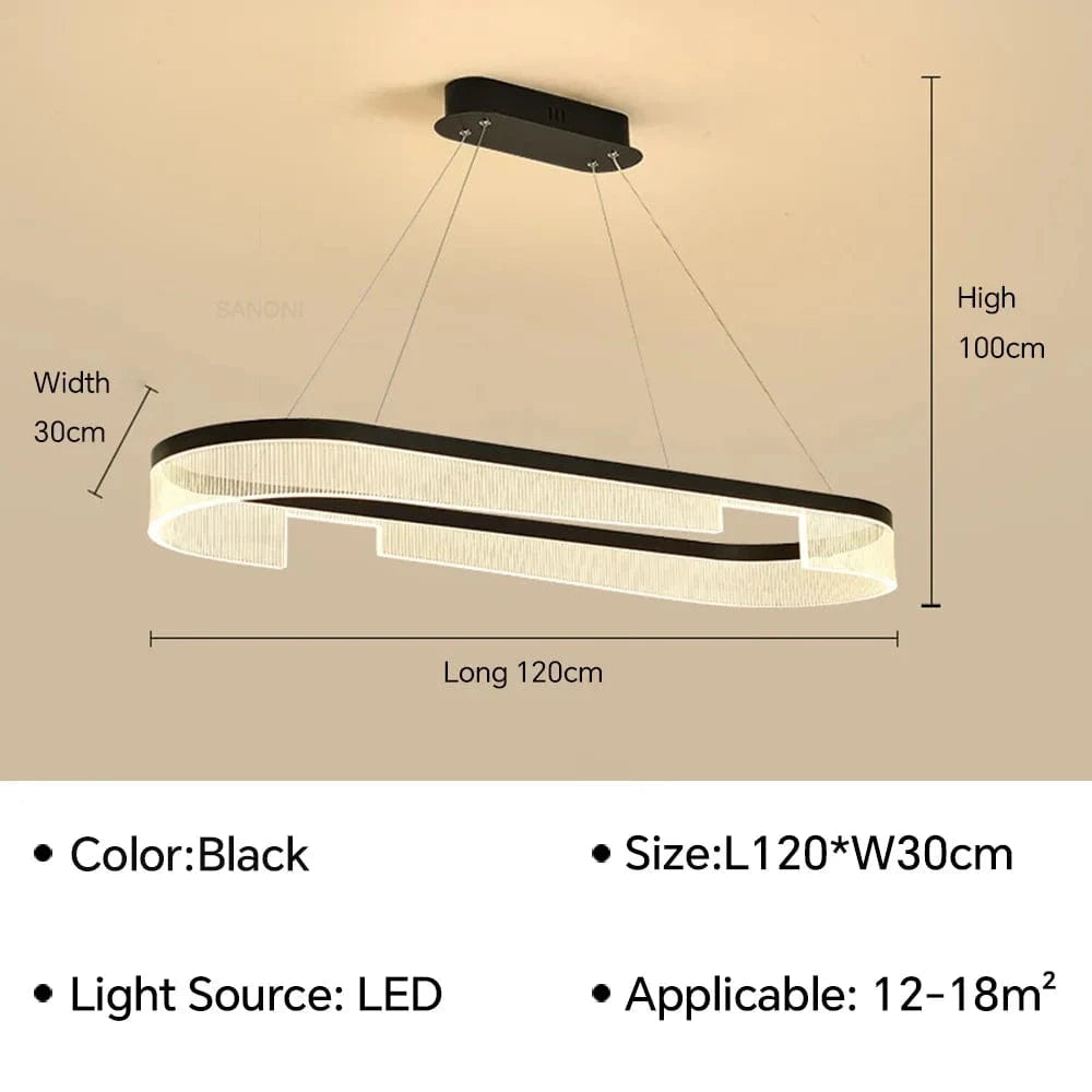 Lustre LED Anneaux Suspendu Nordique Moderne | Marco Lucetti Type F 120 cm / Blanc froid (pas de RC)