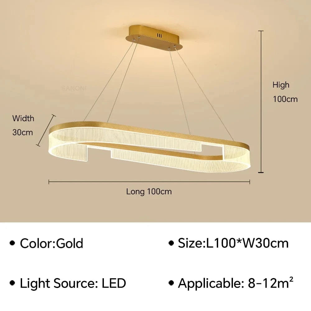 Lustre LED Anneaux Suspendu Nordique Moderne | Marco Lucetti Type G 100 cm / Blanc chaud (pas de RC)