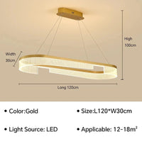 Lustre LED Anneaux Suspendu Nordique Moderne | Marco Lucetti Type G 120 cm / Blanc froid (pas de RC)