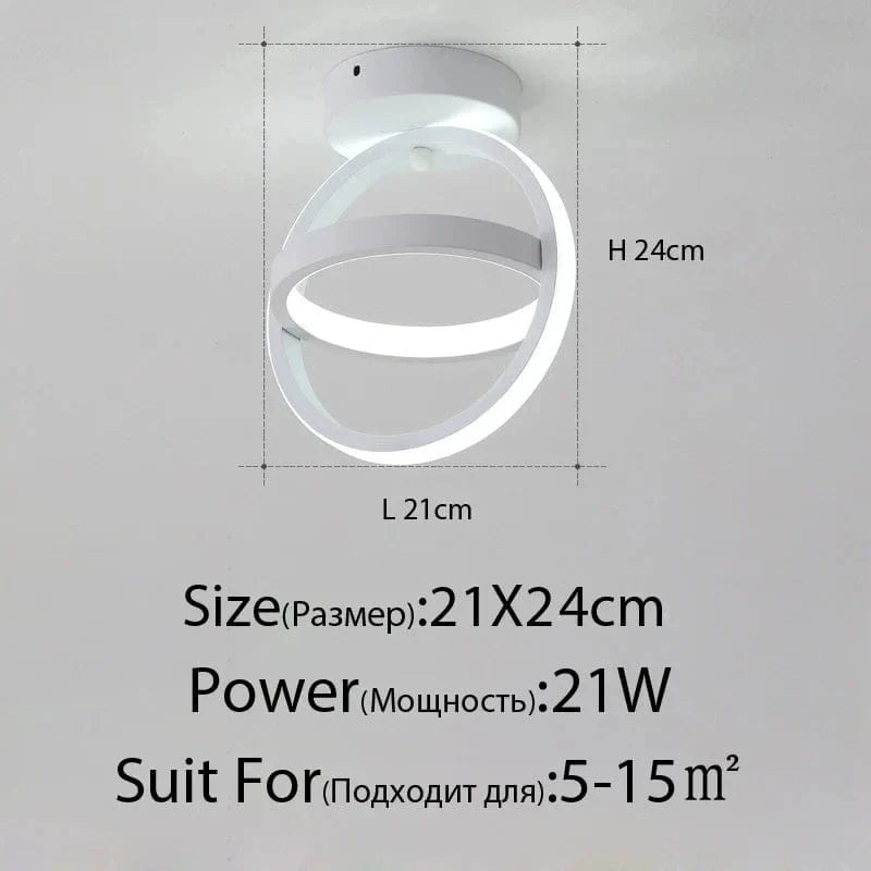 Lustre LED Annulight pour Maison | Marco Lucetti 3 couleurs sans télécommande / B blanc 21x24cm