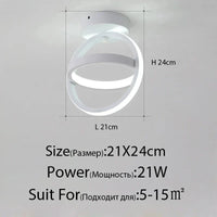 Lustre LED Annulight pour Maison | Marco Lucetti 3 couleurs sans télécommande / B blanc 21x24cm