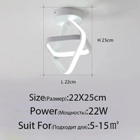 Lustre LED Annulight pour Maison | Marco Lucetti 3 couleurs sans télécommande / C blanc 22x25cm