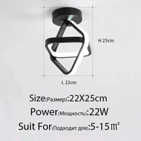 Lustre LED Annulight pour Maison | Marco Lucetti 3 couleurs sans télécommande / C noir 22x25cm