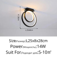 Lustre LED Annulight pour Maison | Marco Lucetti 3 couleurs sans télécommande / E noir 25X28cm
