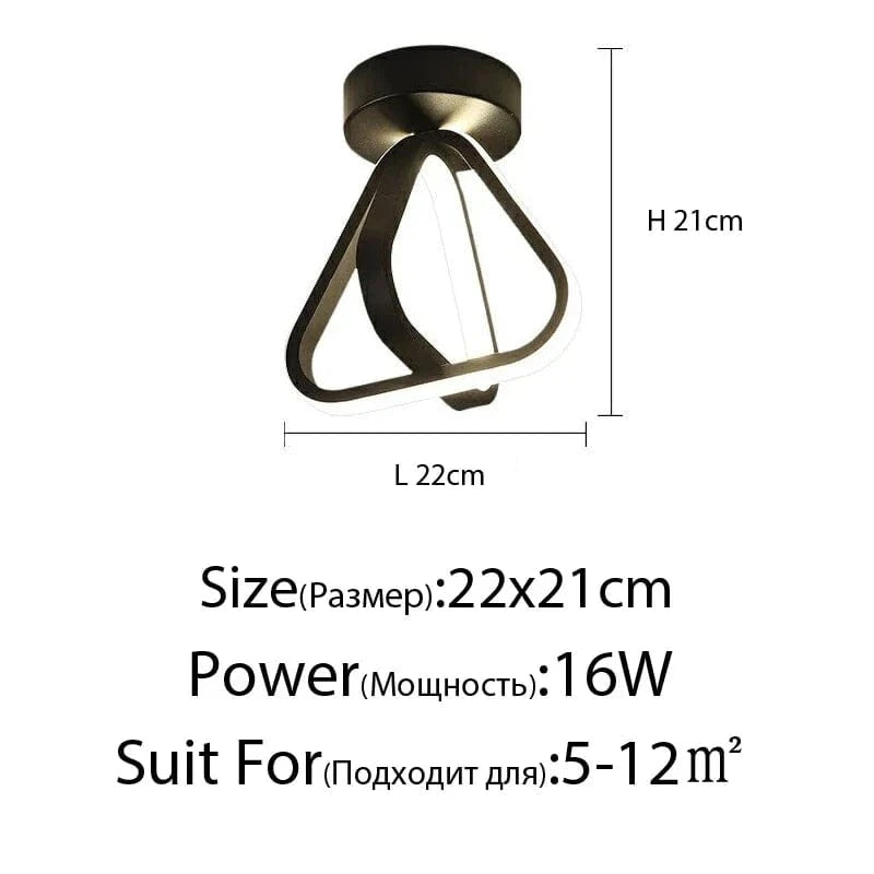 Lustre LED Annulight pour Maison | Marco Lucetti Blanc chaud Pas de télécommande / D noir 22x21cm