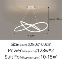 Lustre LED Arrondi pour une Décoration Intérieure Moderne | Marco Lucetti A 80cm blanc / 3 couleurs