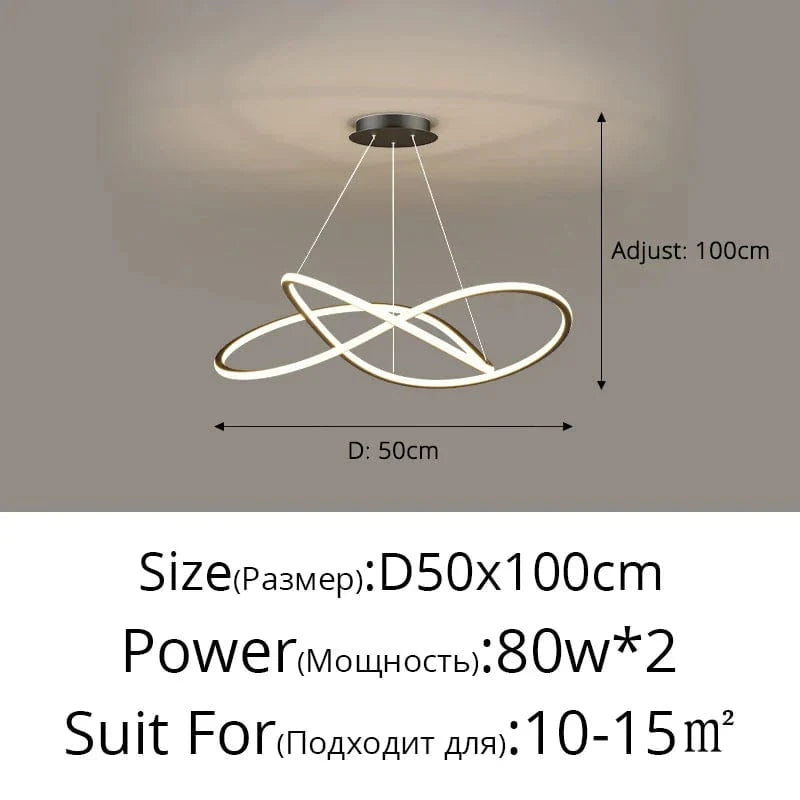 Lustre LED Arrondi pour une Décoration Intérieure Moderne | Marco Lucetti A Noir 50cm / 3 couleurs