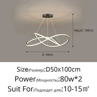 Lustre LED Arrondi pour une Décoration Intérieure Moderne | Marco Lucetti A Noir 50cm / 3 couleurs