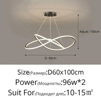 Lustre LED Arrondi pour une Décoration Intérieure Moderne | Marco Lucetti A Noir 60cm / 3 couleurs