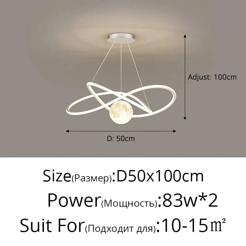 Lustre LED Arrondi pour une Décoration Intérieure Moderne | Marco Lucetti B Blanc 50cm / 3 couleurs