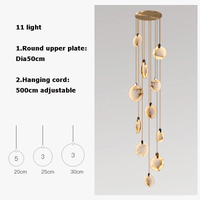 Lustre LED Artistique en Marbre Doré avec Intensité Réglable | Marco Lucetti