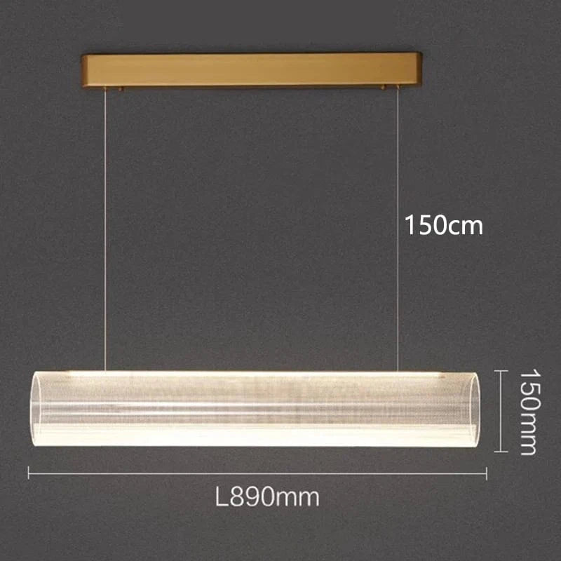 Lustre LED au design moderne pour un intérieur élégant | Marco Lucetti Longueur 89cm / Gradation à distance RC