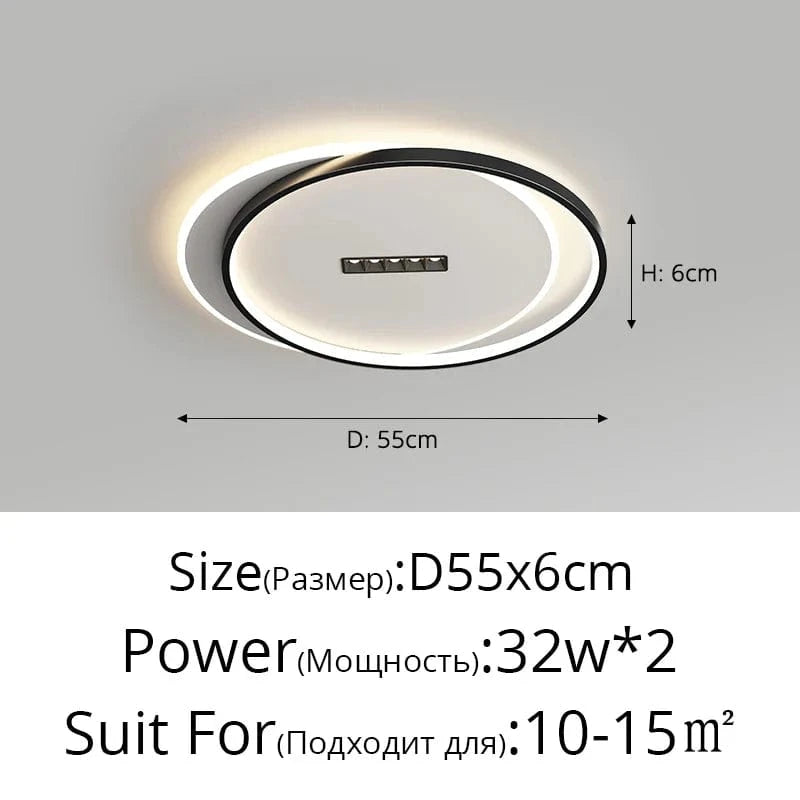 Lustre LED avec projecteur pour un éclairage intérieur design | Marco Lucetti Luminosité variable / B Noir Rond 50cm