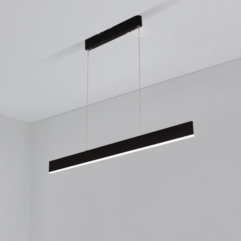 Lustre LED Barre Suspendue Rectangulaire Ultra Fine | Marco Lucetti Noir / 91cm / Chaude