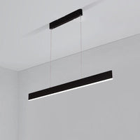Lustre LED Barre Suspendue Rectangulaire Ultra Fine | Marco Lucetti Noir / 91cm / Chaude