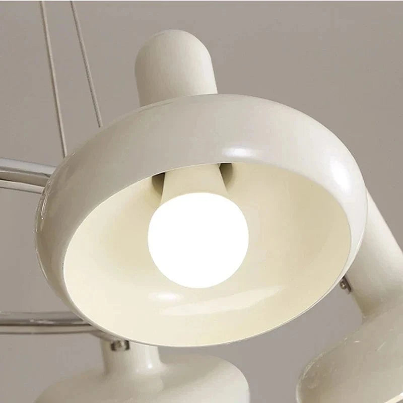 Lustre LED Bauhaus Blanc Métal - Élégance Suspendue | Marco Lucetti