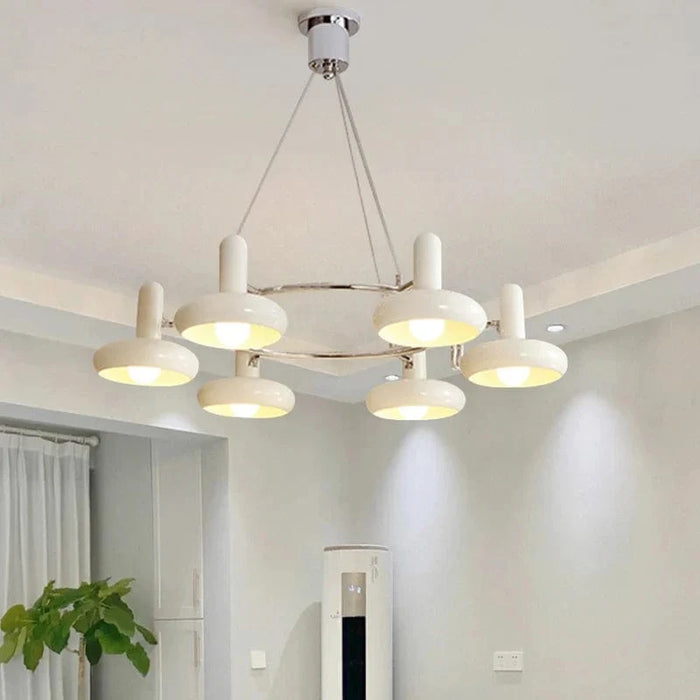 Lustre LED Bauhaus Blanc Métal - Élégance Suspendue | Marco Lucetti