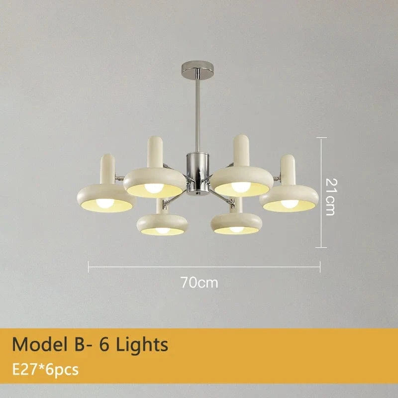 Lustre LED Bauhaus Blanc Métal - Élégance Suspendue | Marco Lucetti B6 Lumières / Lumière chaude