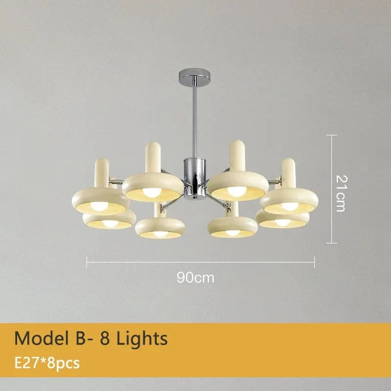 Lustre LED Bauhaus Blanc Métal - Élégance Suspendue | Marco Lucetti B8 Lumières / Lumière chaude