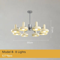 Lustre LED Bauhaus Blanc Métal - Élégance Suspendue | Marco Lucetti B8 Lumières / Lumière chaude