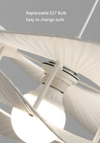 Lustre LED blanc en tissu pour salon et salle à manger | Marco Lucetti Lampes à suspension chapeau / 3 Température de couleur