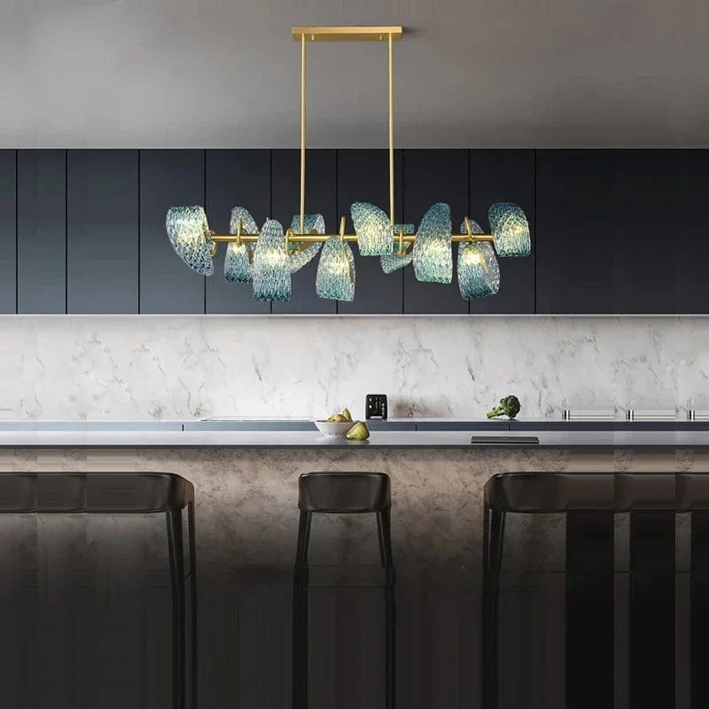 Lustre LED Bleu Art Déco | Marco Lucetti