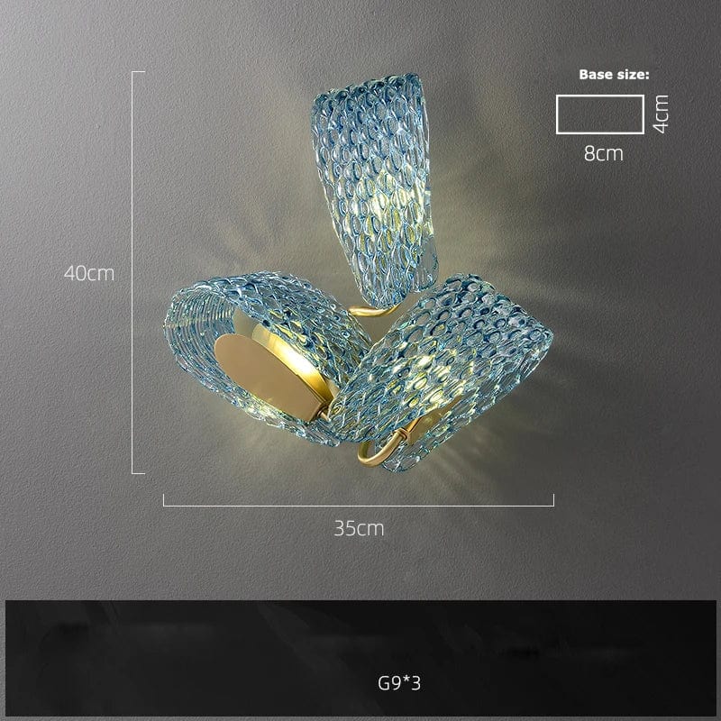 Lustre LED Bleu Art Déco | Marco Lucetti Applique B