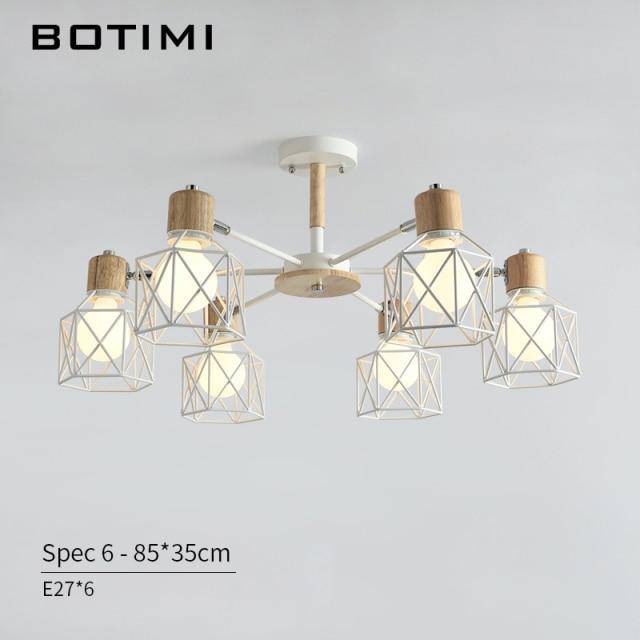 Lustre LED Bois et Métal Moderne | Marco Lucetti 6 lampes