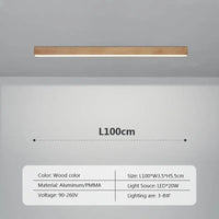 Lustre LED Bois Nordique Minimaliste | Marco Lucetti A100cm / Lumière blanche