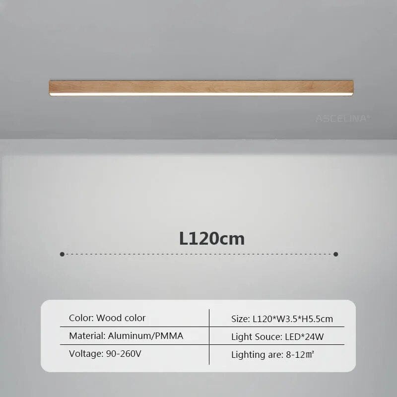 Lustre LED Bois Nordique Minimaliste | Marco Lucetti A120cm / Lumière blanche