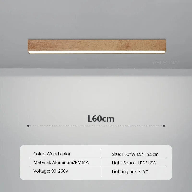 Lustre LED Bois Nordique Minimaliste | Marco Lucetti A60cm / Lumière blanche
