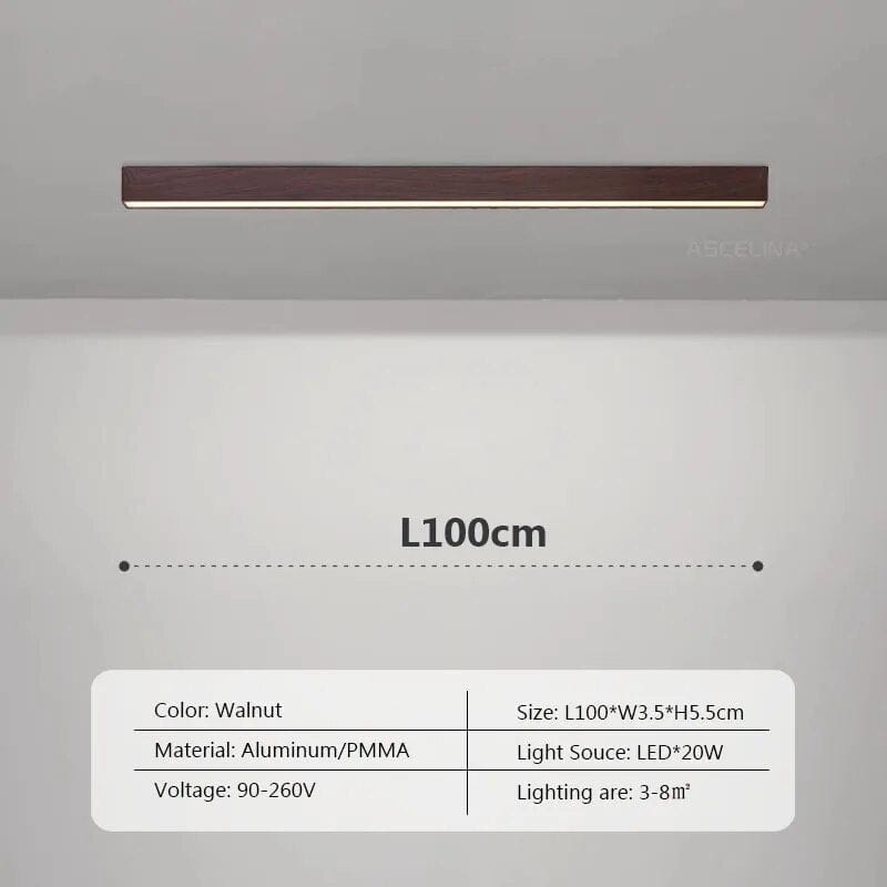 Lustre LED Bois Nordique Minimaliste | Marco Lucetti B100cm / Lumière blanche