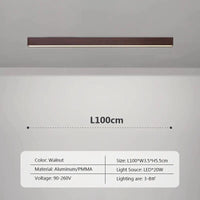 Lustre LED Bois Nordique Minimaliste | Marco Lucetti B100cm / Lumière blanche