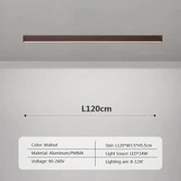 Lustre LED Bois Nordique Minimaliste | Marco Lucetti B120cm / Lumière blanche